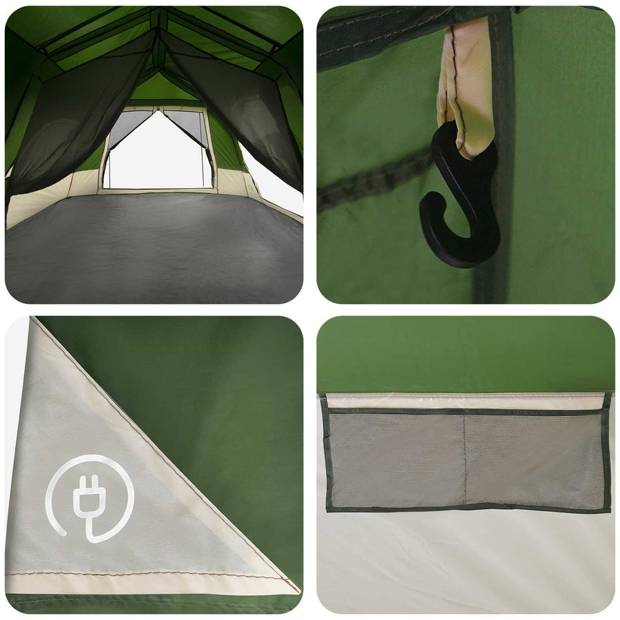 Directe Tent Groen 8-persoons 185T Polyester met PU Coating