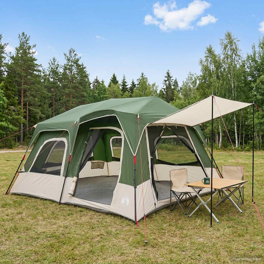 Directe Tent Groen 8-persoons 185T Polyester met PU Coating