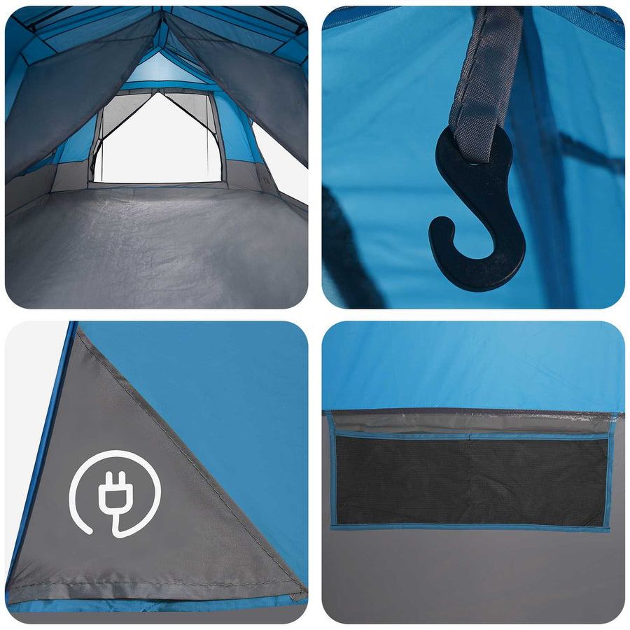 Directe Tent Blauw 10-persoons 185T Polyester met PU Coating