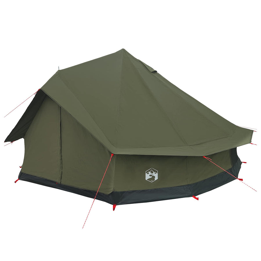 Gezinstent Legergroen 10-persoons 185T Polyester met PU Coating
