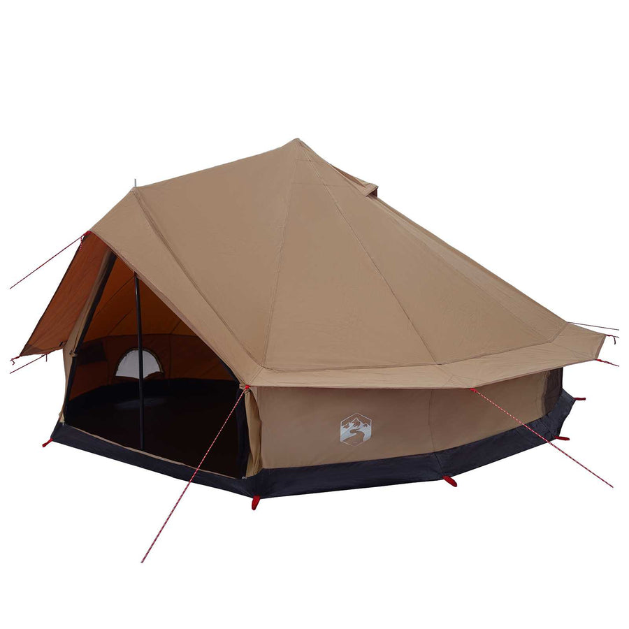 Gezinstent Bruin 10-persoons 185T Polyester met PU Coating
