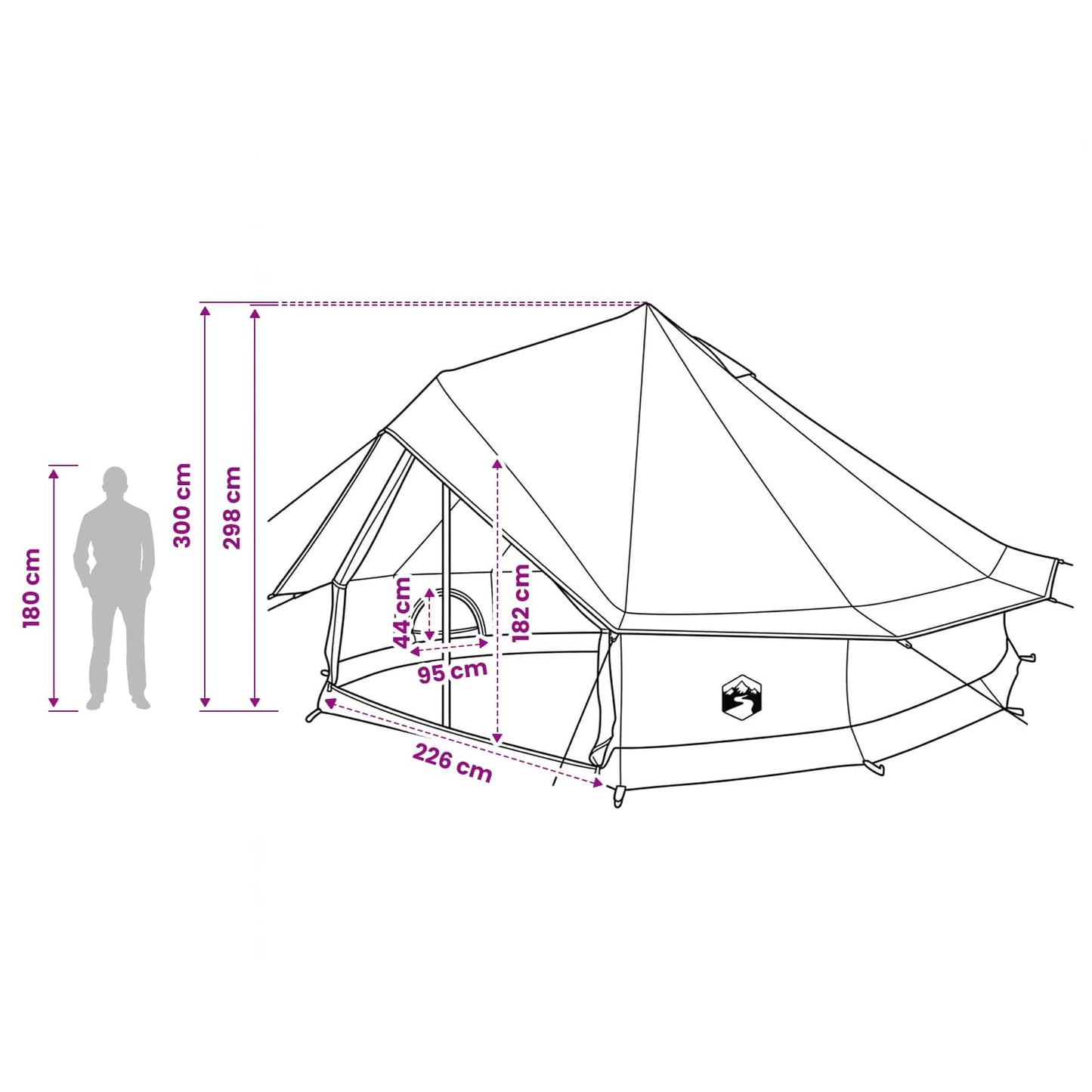 Gezinstent Bruin 10-persoons 185T Polyester met PU Coating