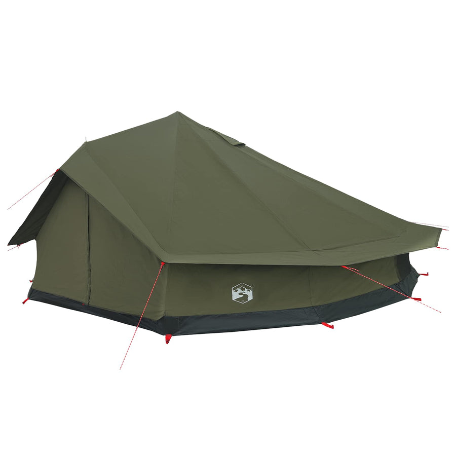 Gezinstent Legergroen 12-Persoons 185T Polyester met PU Coating