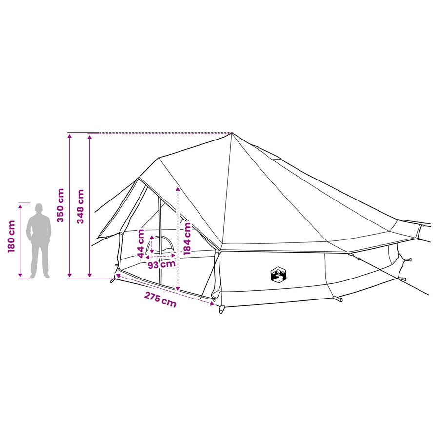 Gezinstent Bruin 12-Persoons 185T Polyester met PU Coating