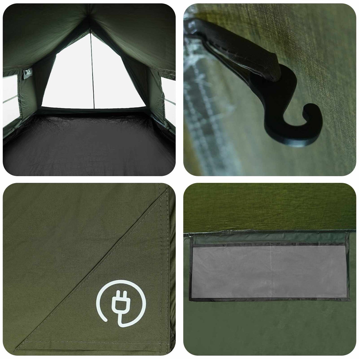 Huisje Tent Legergroen 340 x 246 x 210 cm