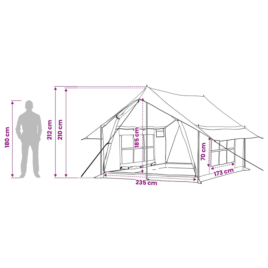 Huisje Tent Legergroen 340 x 246 x 210 cm