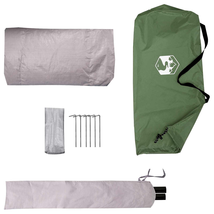 Backpacking Tent Groen 4-persoons 185T Polyester met PU Coating