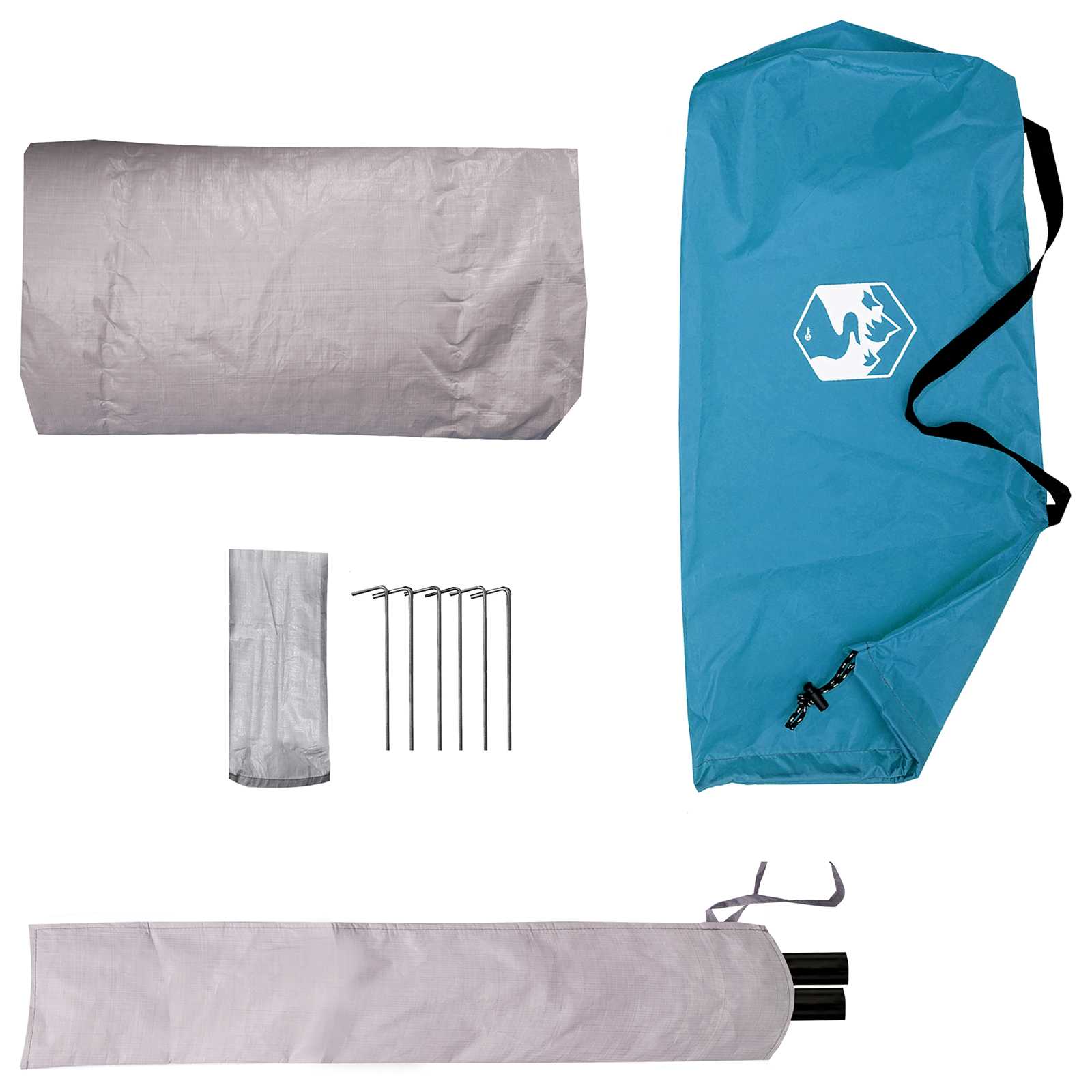 Backpacking Tent Blauw 4-persoons 185T Polyester met PU Coating