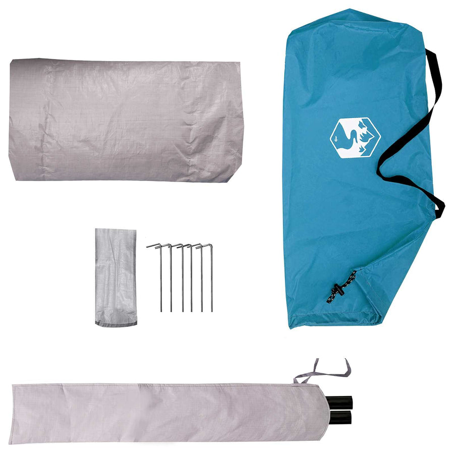 Backpacking Tent Blauw 4-persoons 185T Polyester met PU Coating