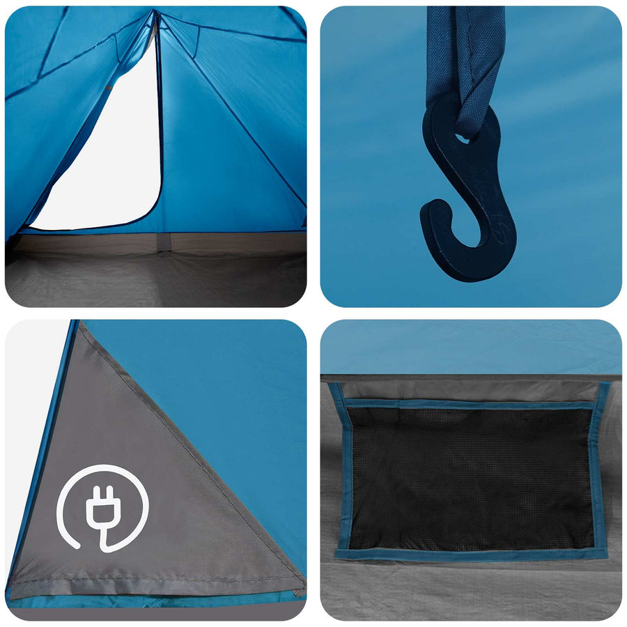 Backpacking Tent Blauw 4-persoons 185T Polyester met PU Coating