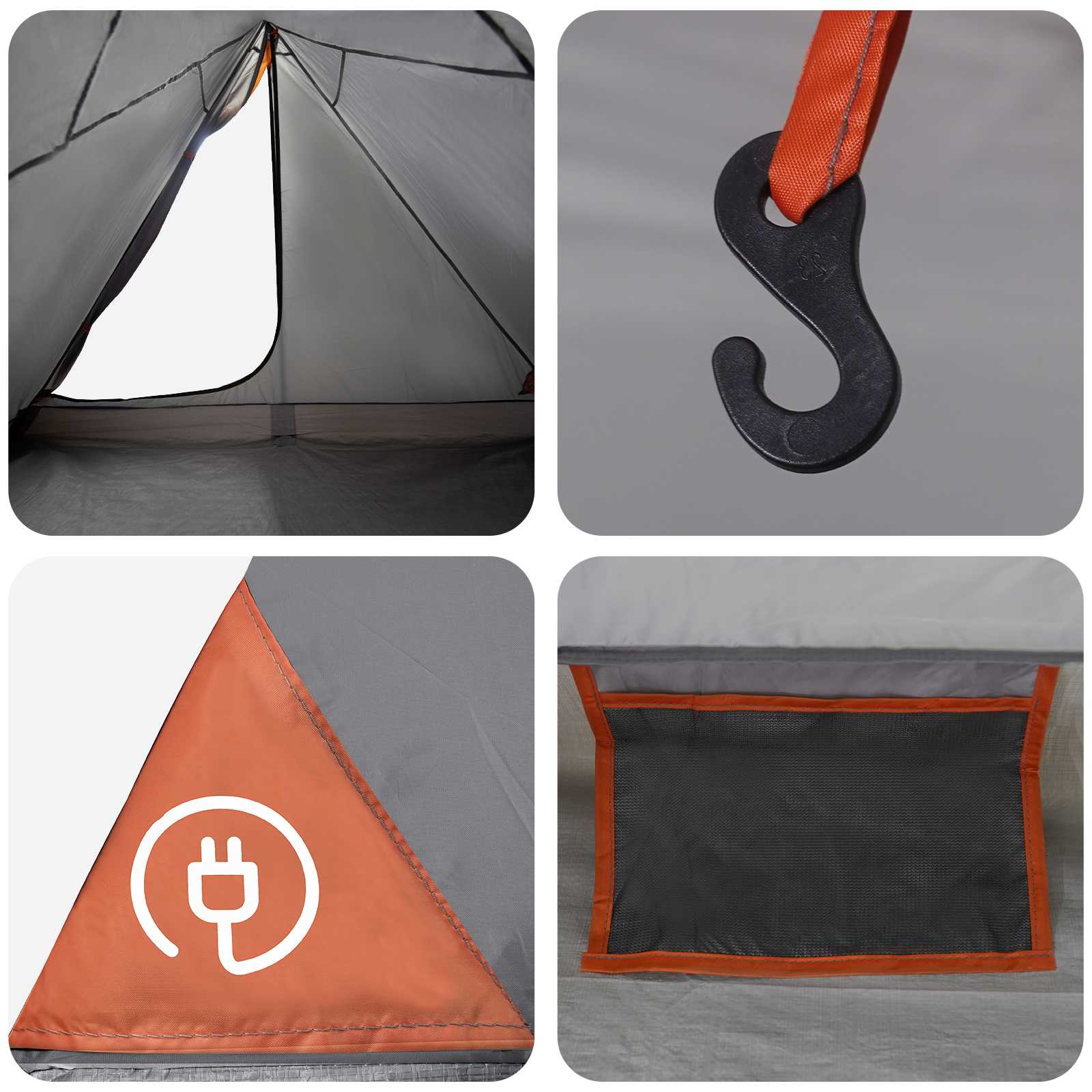 Backpacking Tent Grijs en Oranje 4-persoons