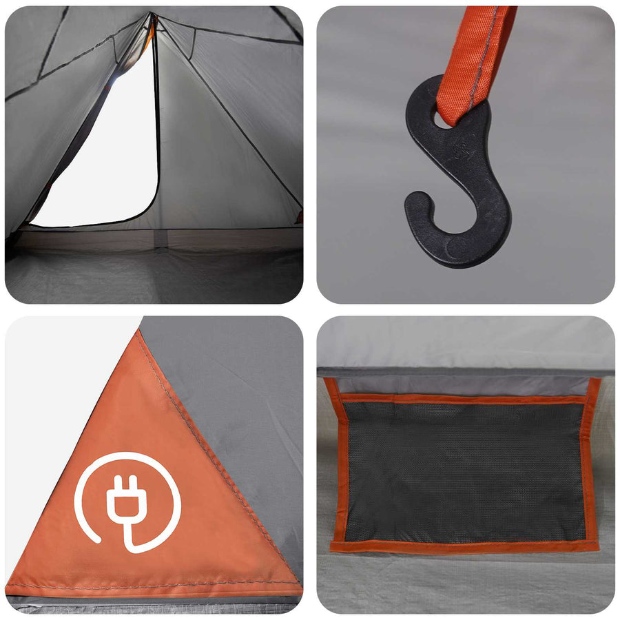 Backpacking Tent Grijs en Oranje 4-persoons