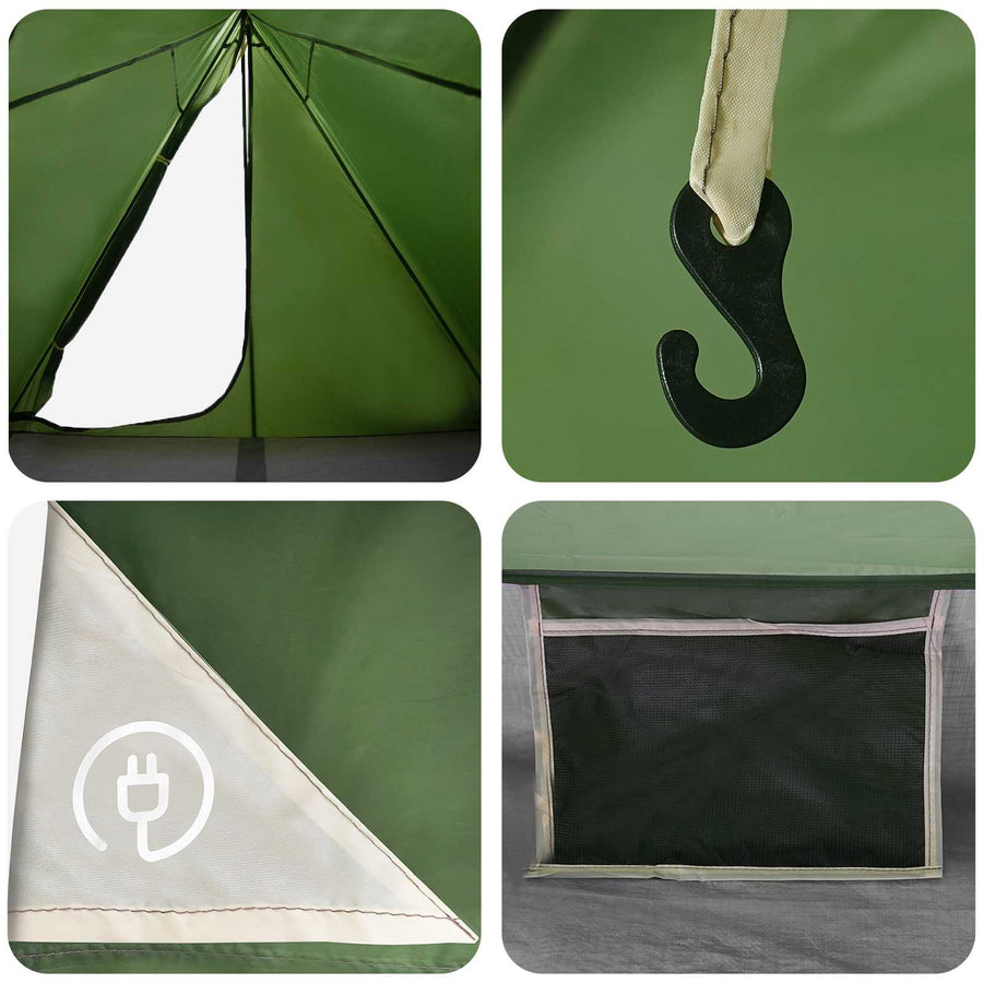 Backpacking Tent Groen 2-persoons 185T Polyester met PU Coating