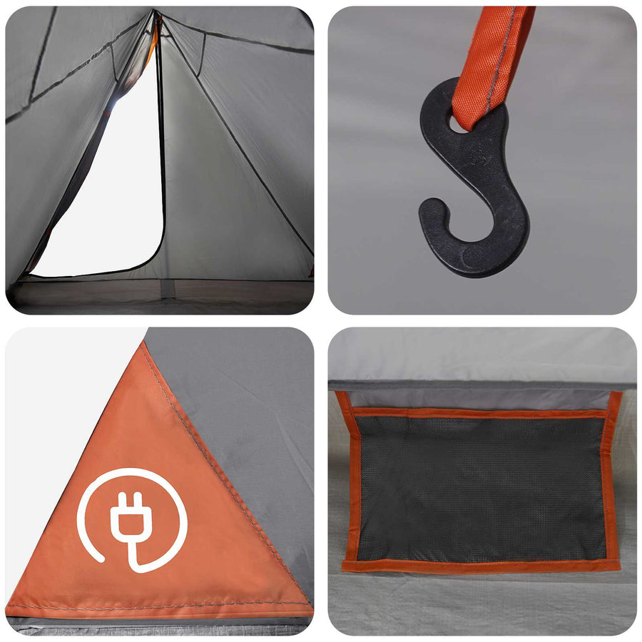 Backpacking Tent Grijs en Oranje 2-persoons