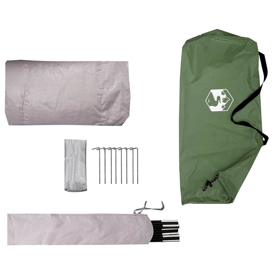 Tunneltent Groen 4-persoons 185T Polyester met PU Coating