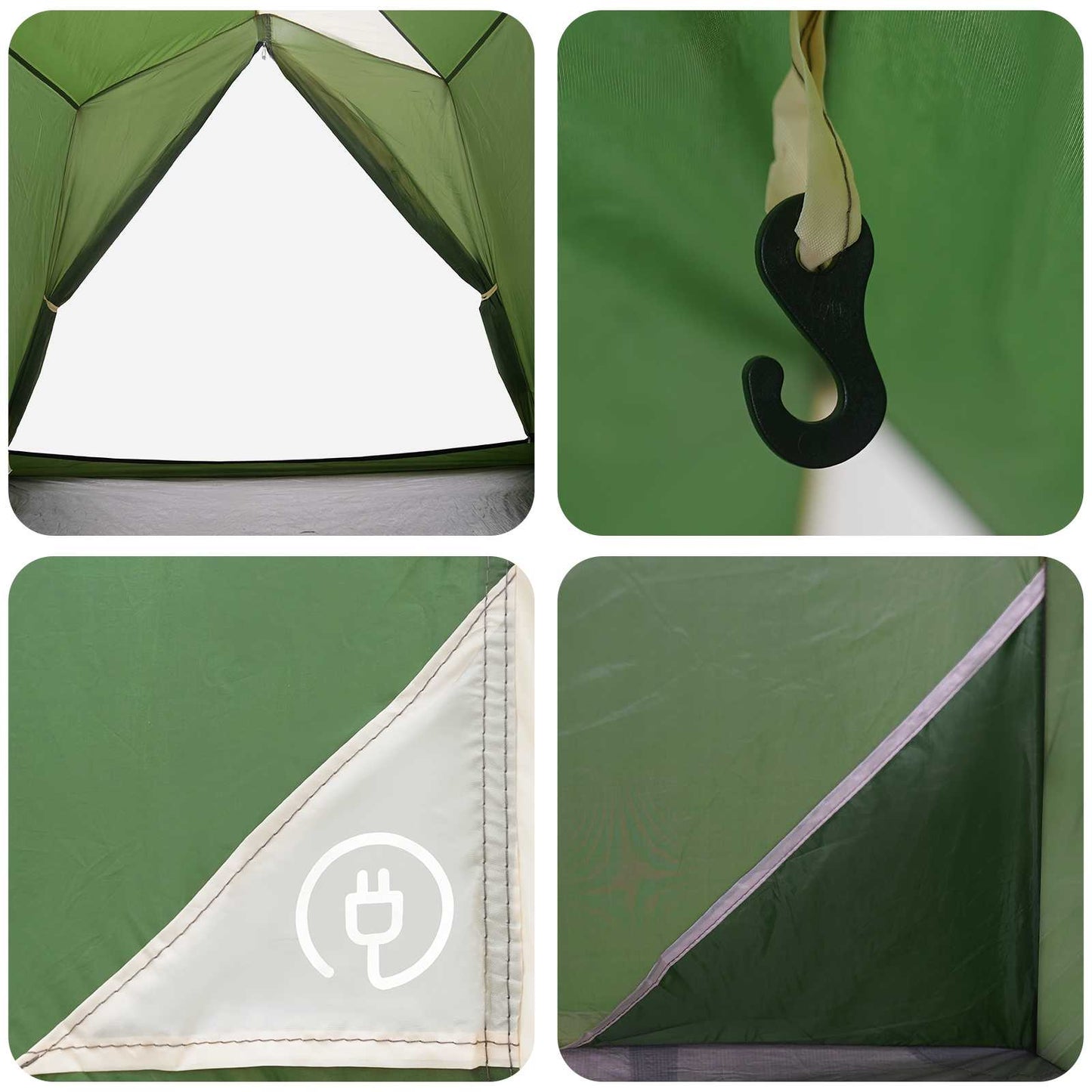 Tunneltent Groen 2-persoons 185T Polyester met PU Coating
