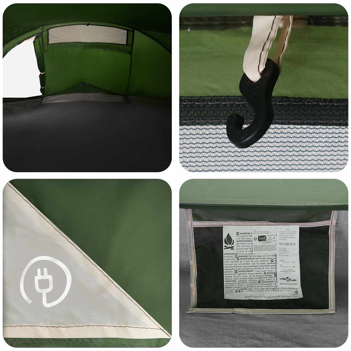 Backpacking Tent Groen 4-persoons 185T Polyester met PU Coating
