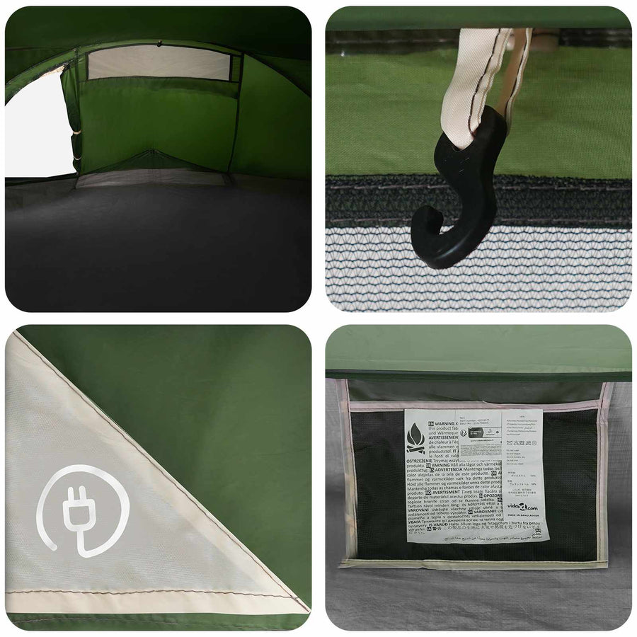 Backpacking Tent Groen 4-persoons 185T Polyester met PU Coating