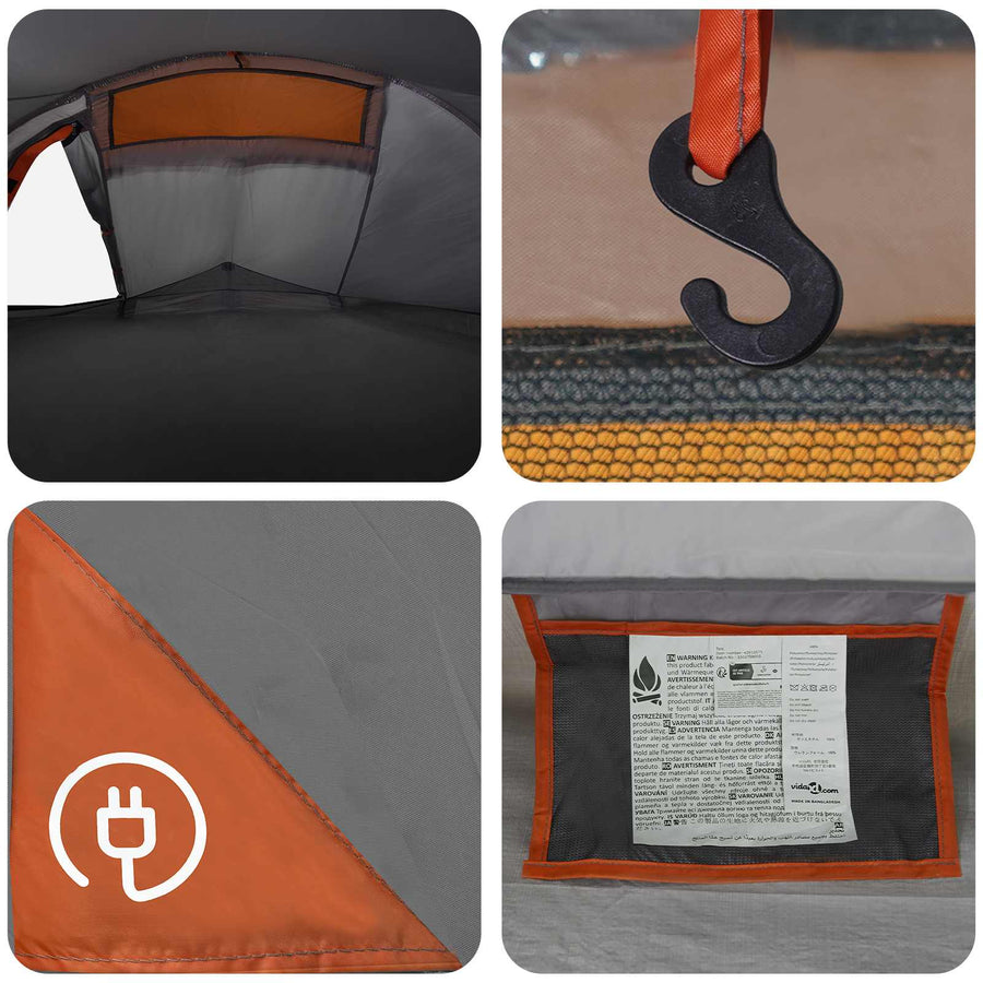 Backpacking Tent Grijs en Oranje 4-persoons