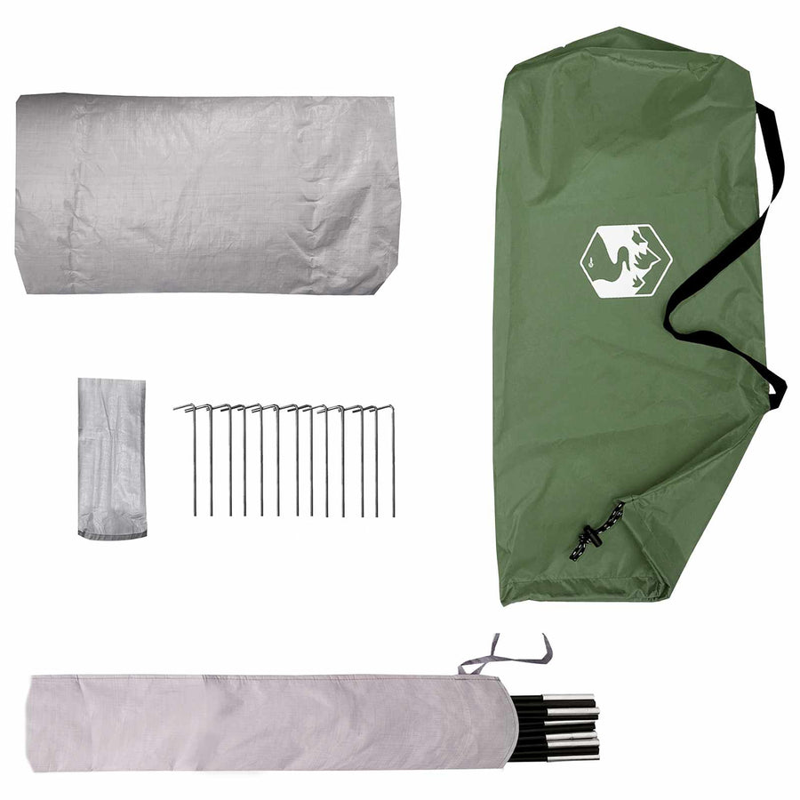 Backpacking Tent Groen 2-persoons 185T Polyester met PU Coating