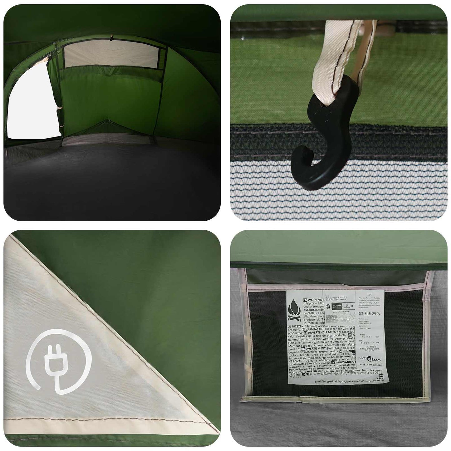 Backpacking Tent Groen 2-persoons 185T Polyester met PU Coating