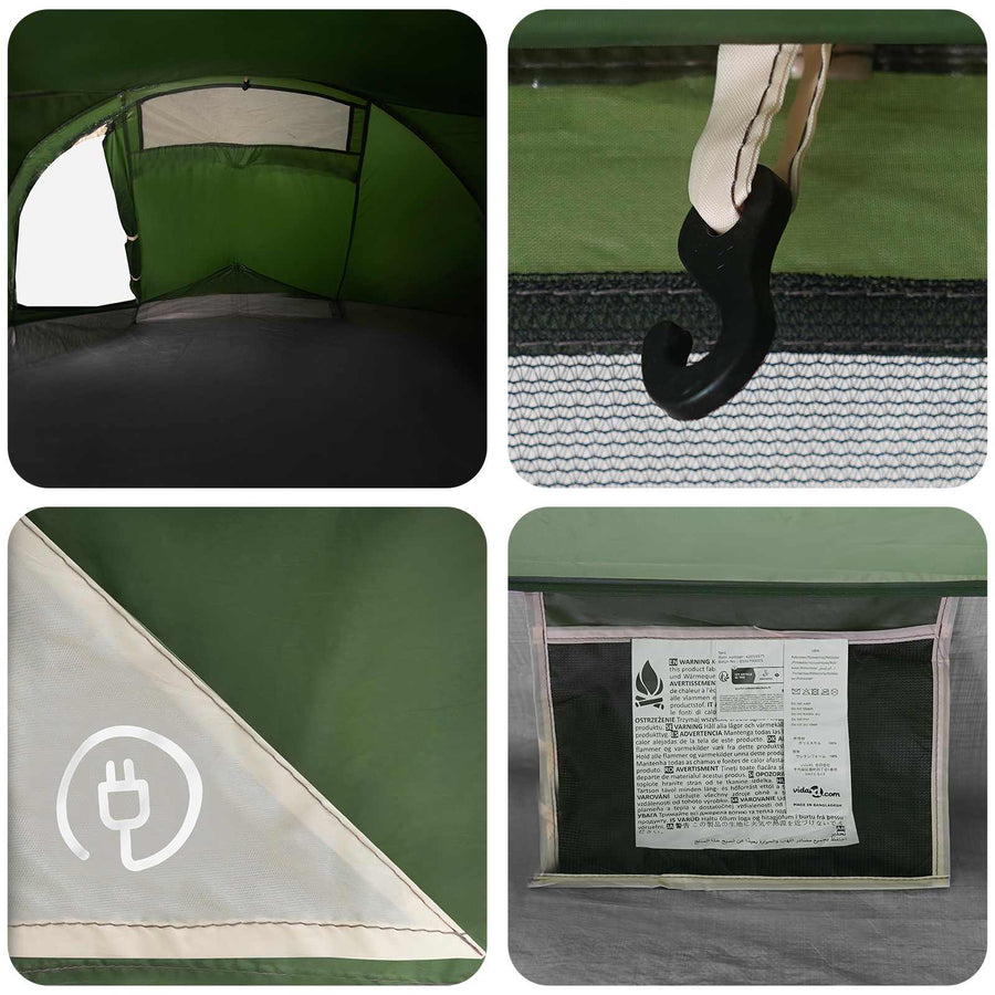Backpacking Tent Groen 2-persoons 185T Polyester met PU Coating