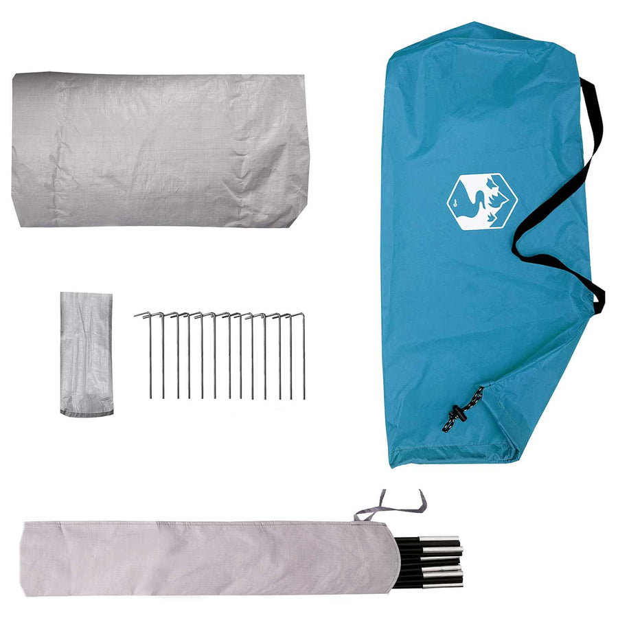 Backpacking Tent Blauw 2-persoons 185T Polyester met PU Coating