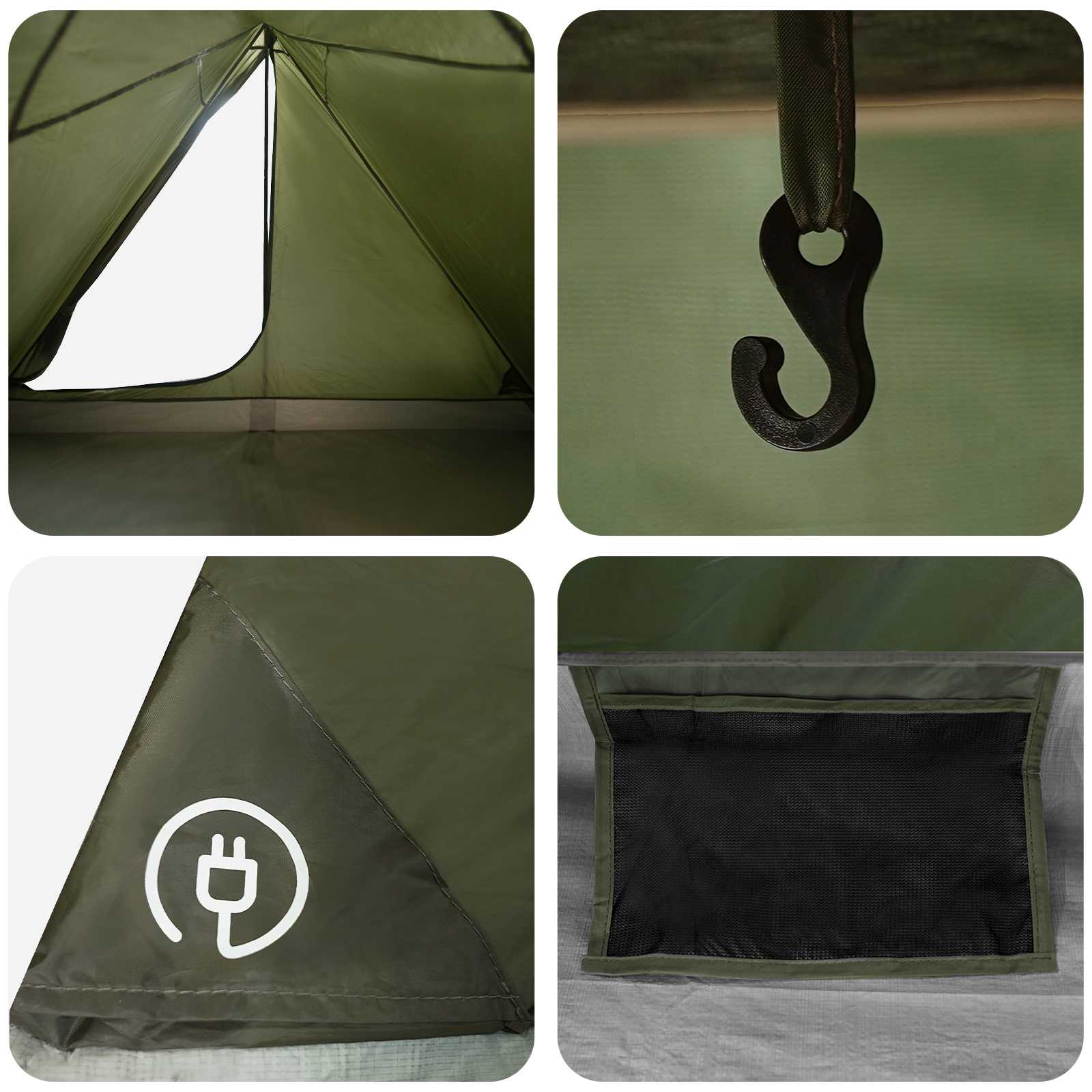 Backpacking Tent Olijfgroen 4-persoons