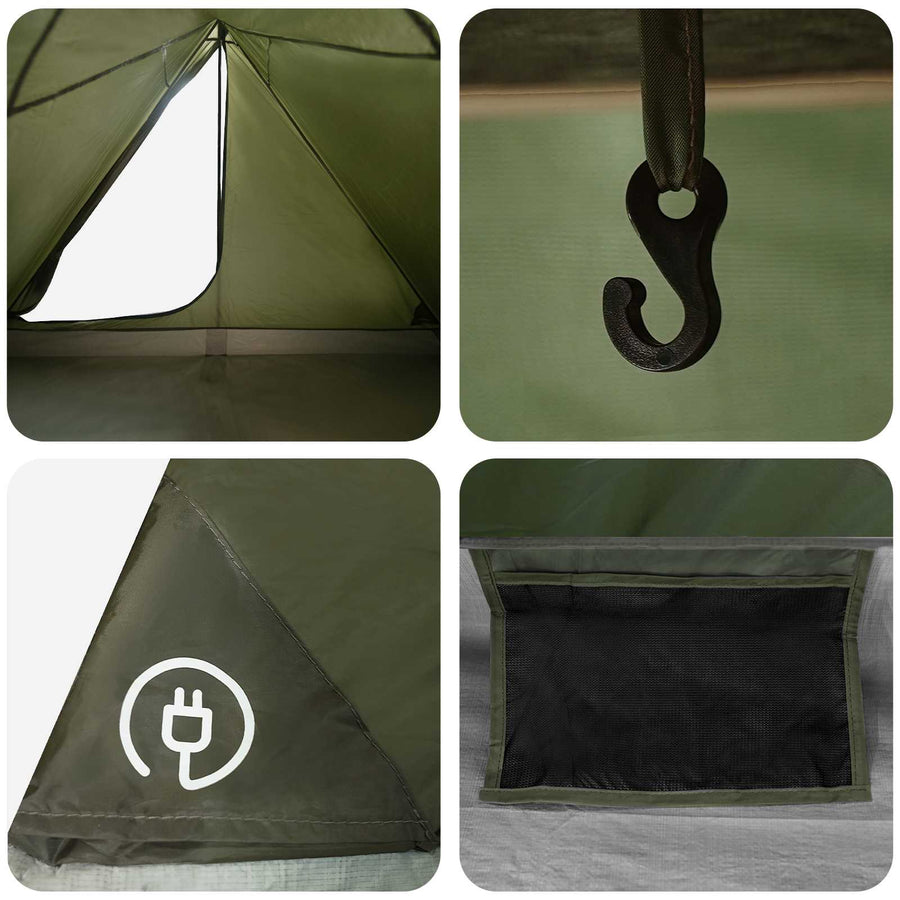 Backpacking Tent Olijfgroen 4-persoons