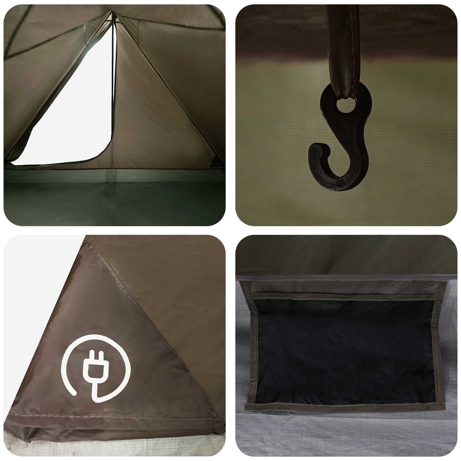 Backpacking Tent Bruin en Grijs 4-persoons
