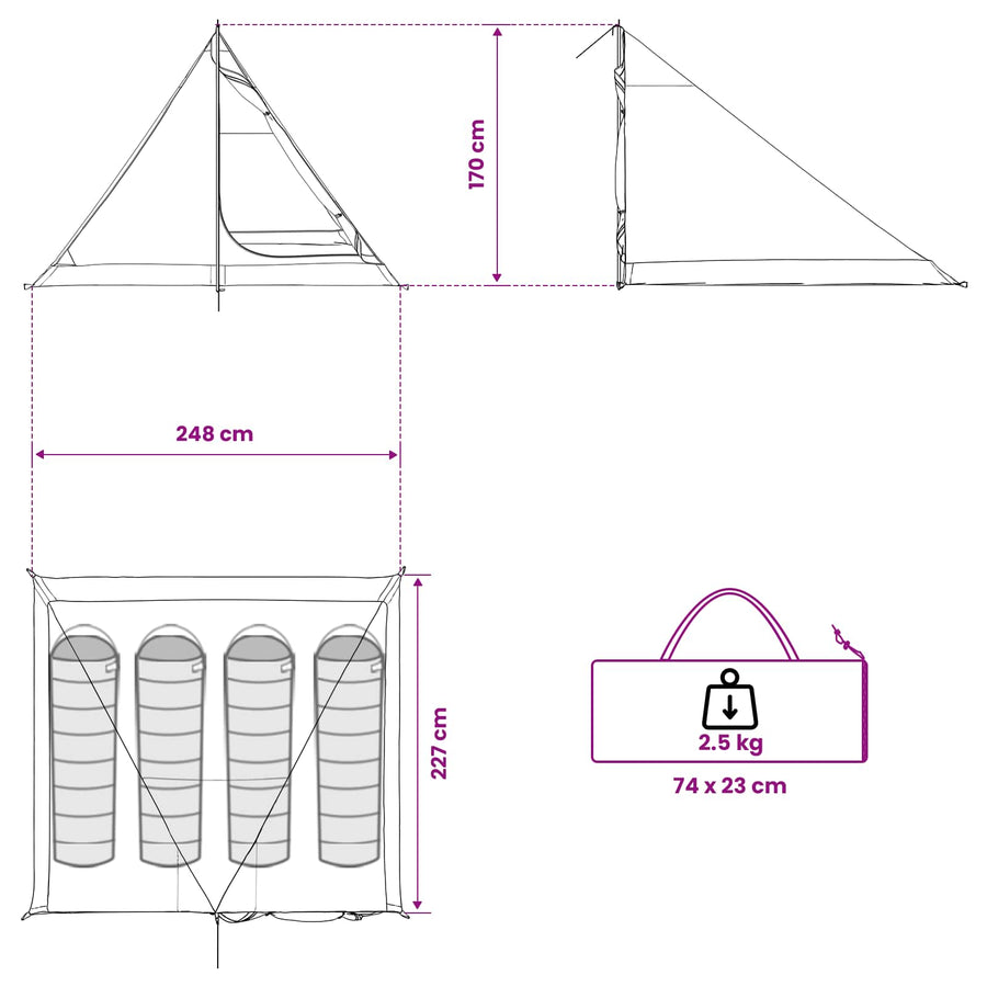 Backpacking Tent Camouflage 4-persoons