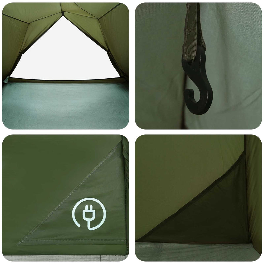 Tunneltent Olijfgroen 4-persoons 185T Polyester met PU Coating