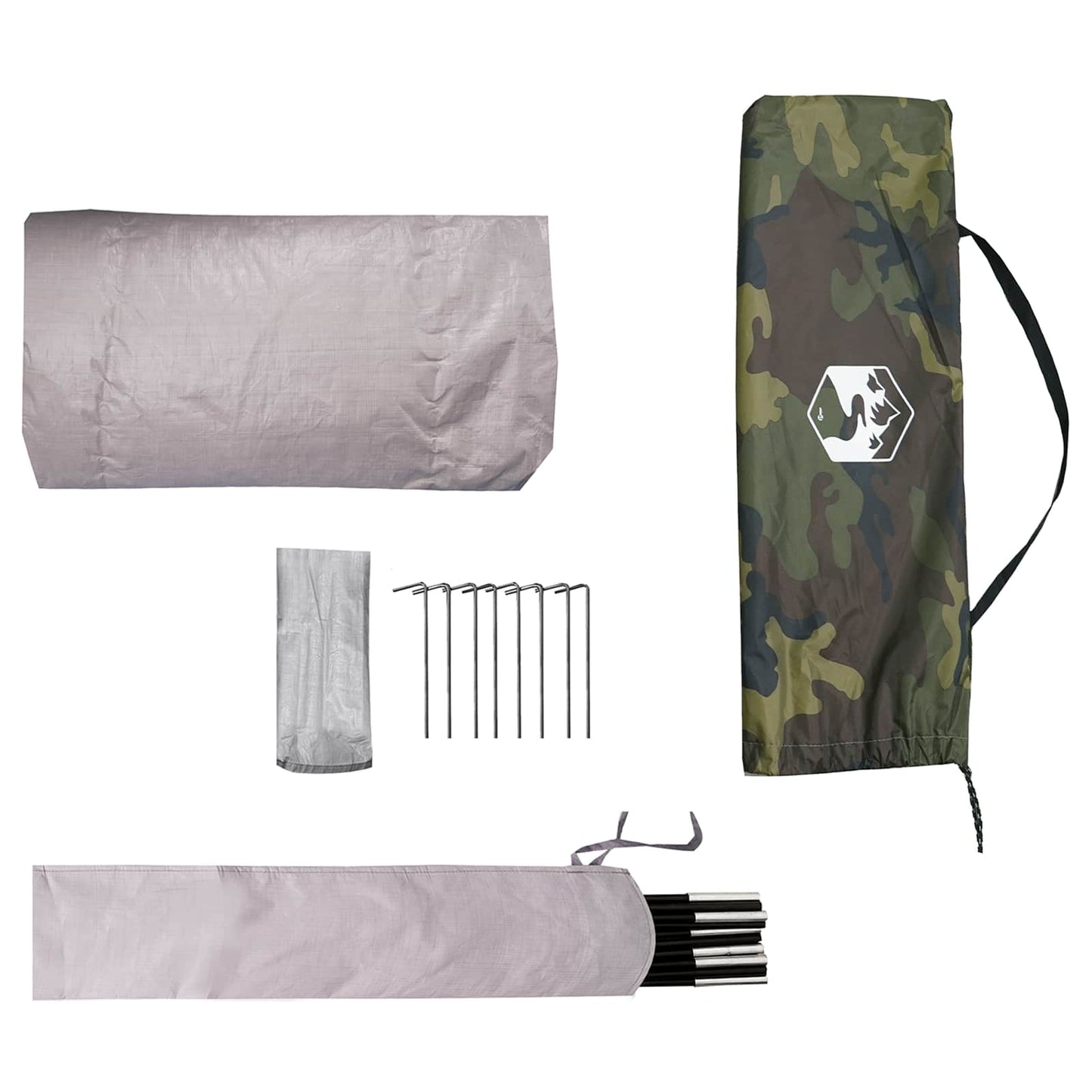 Tunneltent Camouflage 4-persoons 185T Polyester met PU Coating