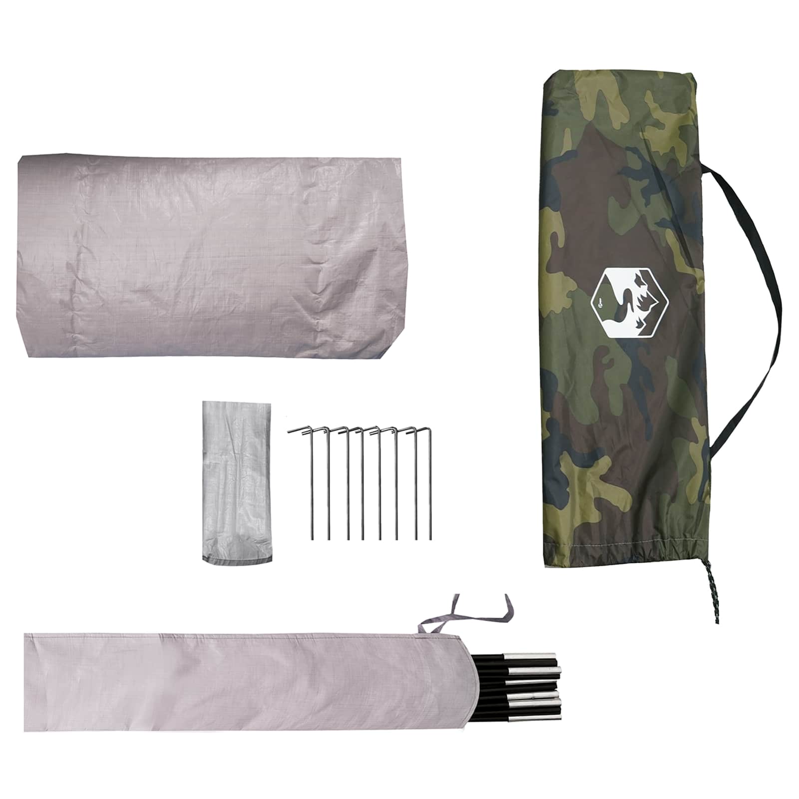 Tunneltent Camouflage 4-persoons 185T Polyester met PU Coating