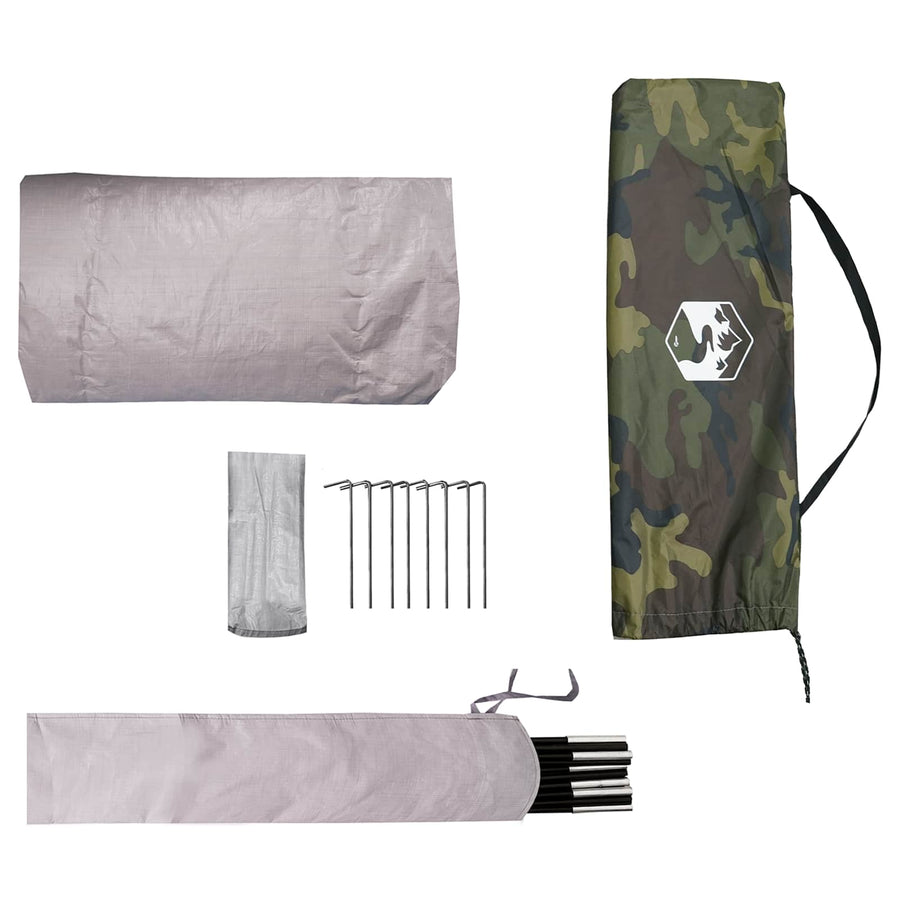 Tunneltent Camouflage 4-persoons 185T Polyester met PU Coating