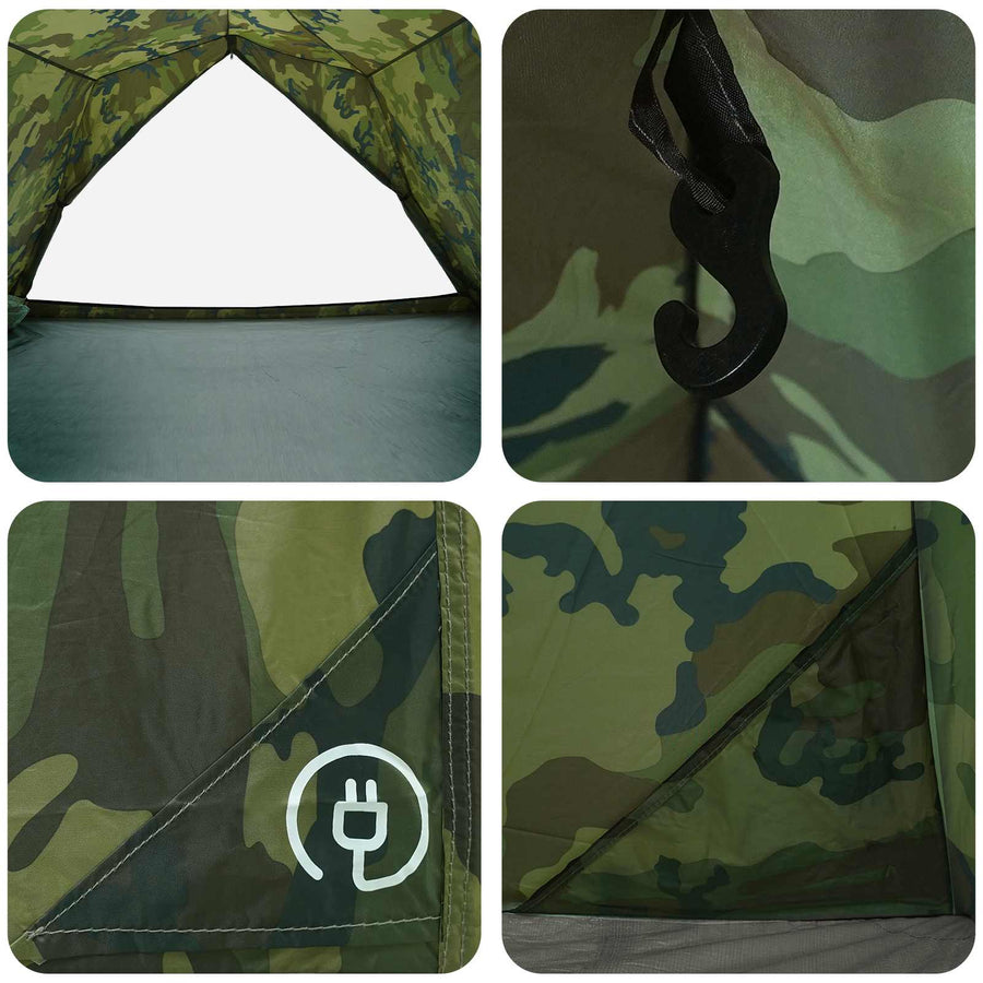 Tunneltent Camouflage 4-persoons 185T Polyester met PU Coating