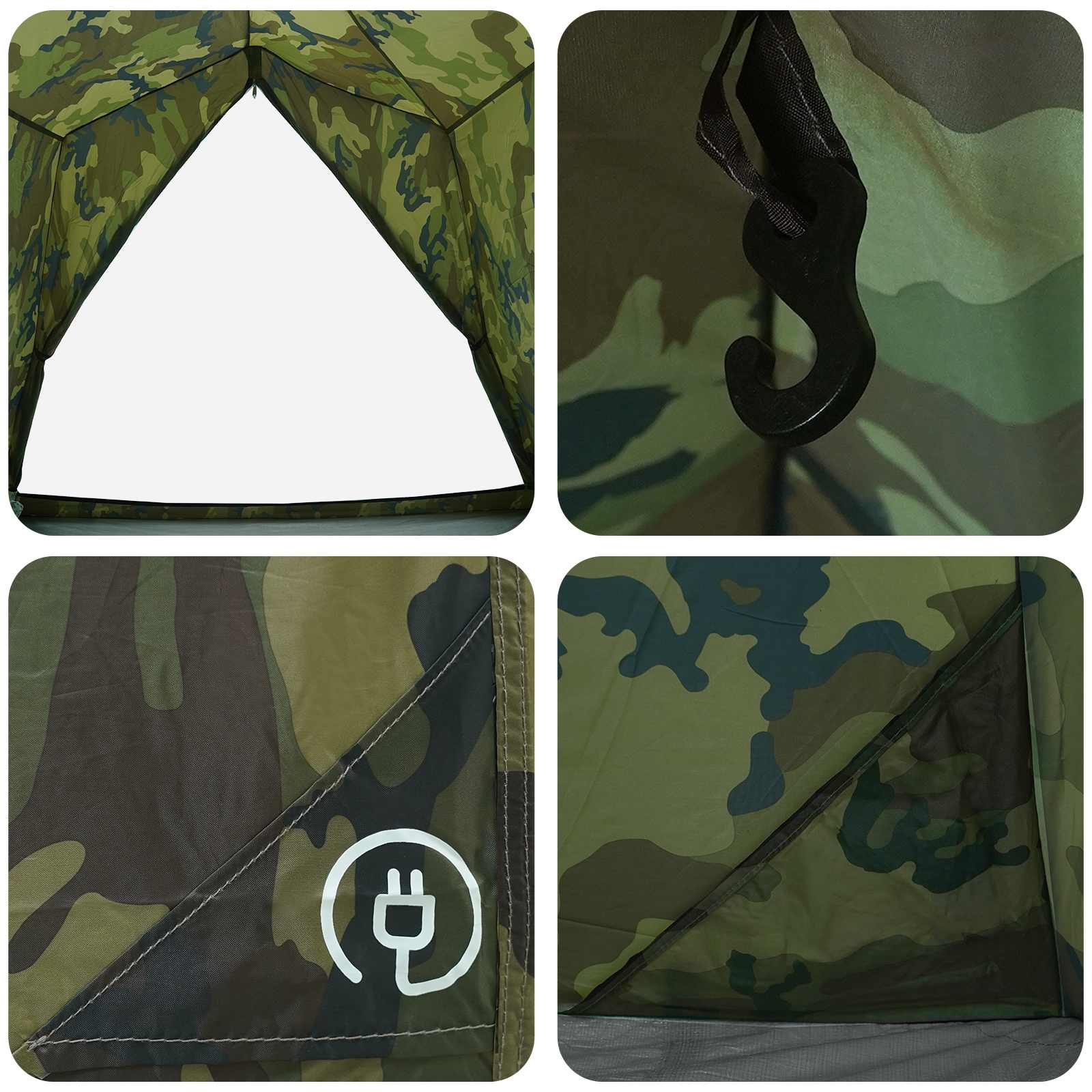 Tunneltent Camouflage 2-persoons 185T Polyester met PU Coating