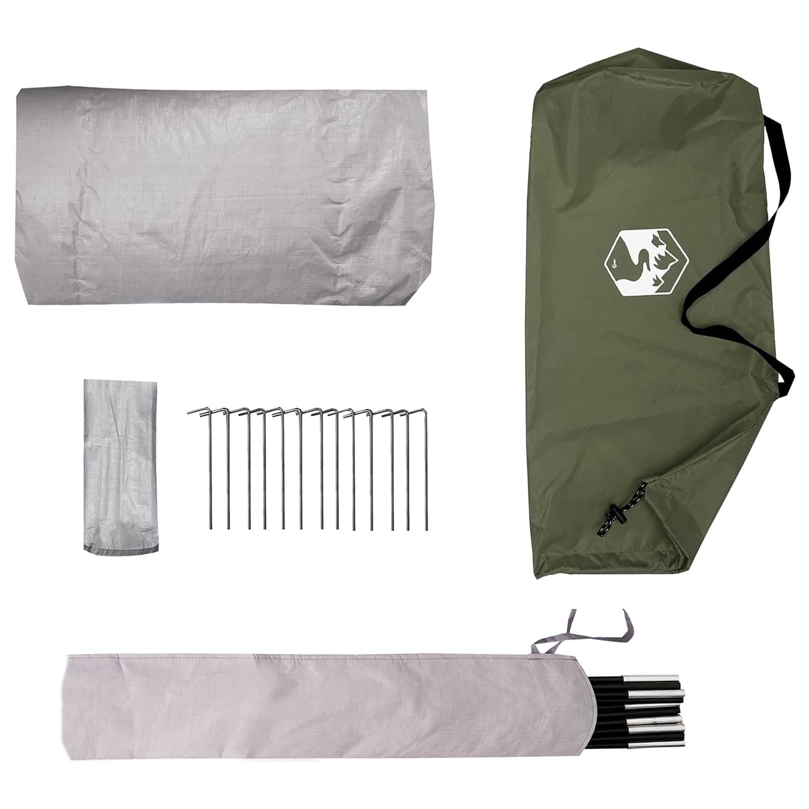 Backpacking Tent Olijfgroen 4-persoons