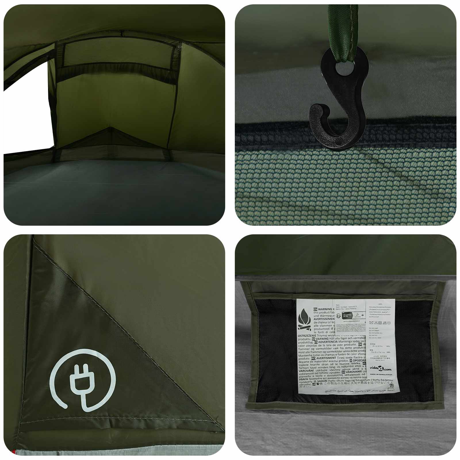 Backpacking Tent Olijfgroen 4-persoons