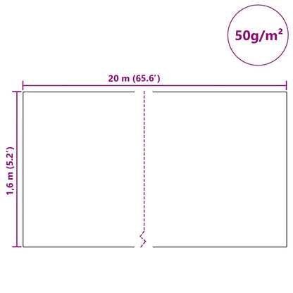 Vorstbescherming Plantvlies Wit 20 x 1,6 m Niet-geweven Stof