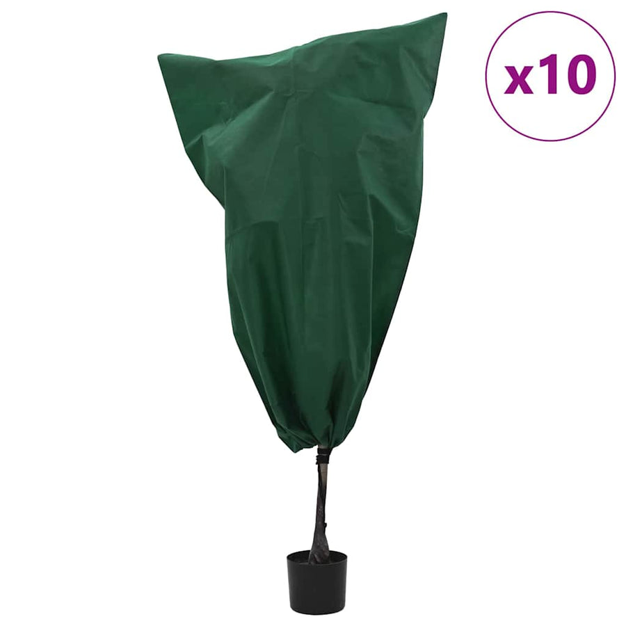 Vorstbescherming Plantenfleece Covers 10 pcs Groen 0,8 x 1,2 m