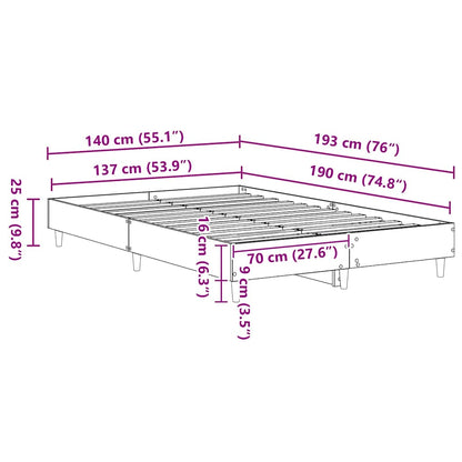 Bedframe Sonoma 137 x 190 cm Bewerkt hout