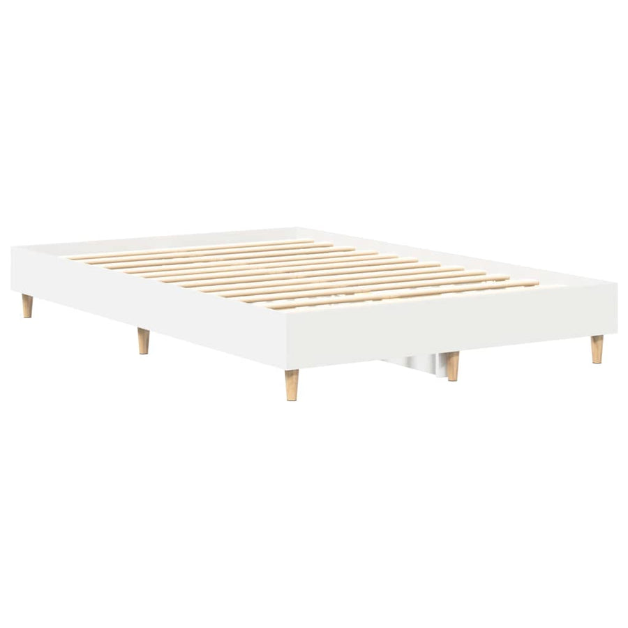 Bedframe Wit 137 x 190 cm Bewerkt hout