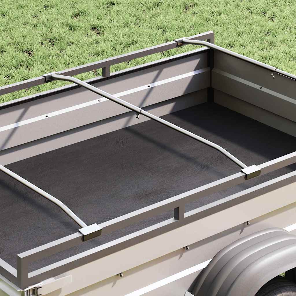 Zeildoekbevestiging voor aanhangwagens 2 pcs Zilver 100-145 cm