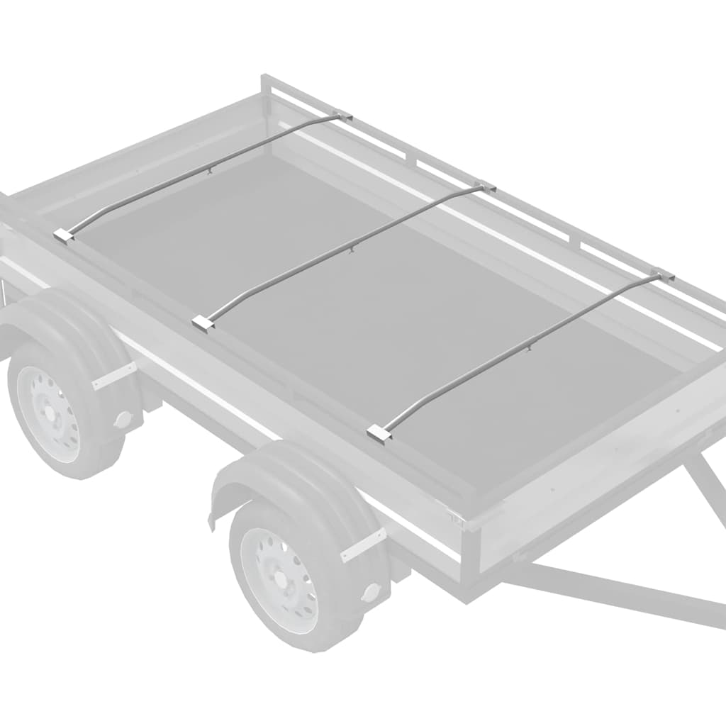 Zeildoekbevestiging voor aanhangwagens 3 pcs Zilver 100-145 cm