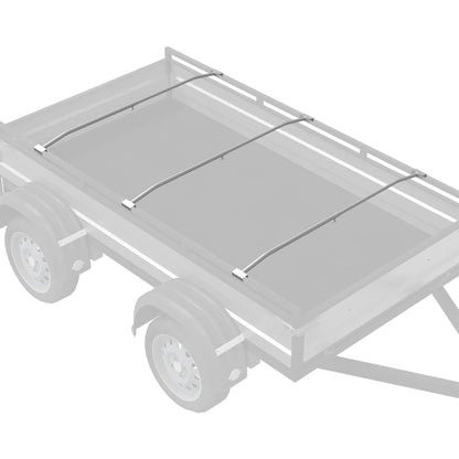 Zeildoekbevestiging voor aanhangwagens 3 pcs Zilver 100-145 cm