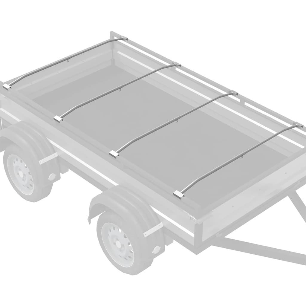 geschikt voor vlak tarpaulin beugel 4 pcs Zilver 100-145 cm