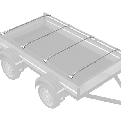 geschikt voor vlak tarpaulin beugel 4 pcs Zilver 100-145 cm