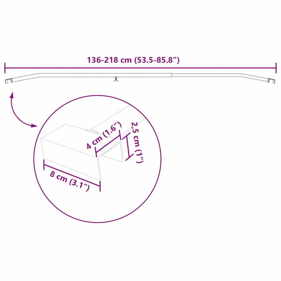geschikt voor vlak tarpaulin beugel 2 pcs Zilver 130-210 cm