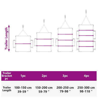 geschikt voor vlak tarpaulin beugel 3 pcs Zilver 130-210 cm